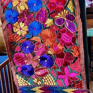 Handwoven in Belize floral table runner